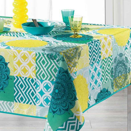 Flamenco Blue, duk med fläckskydd - 150 x 240 cm