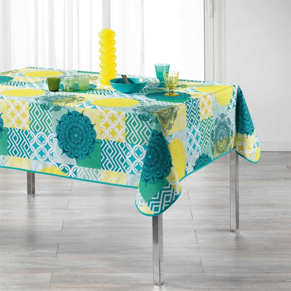 Flamenco Blue, duk med fläckskydd - 150 x 240 cm