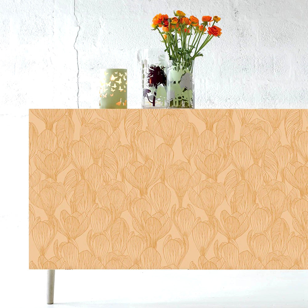 Flora Golden - Notes by Susanne Schjerning - textilvaxduk med glidskydd