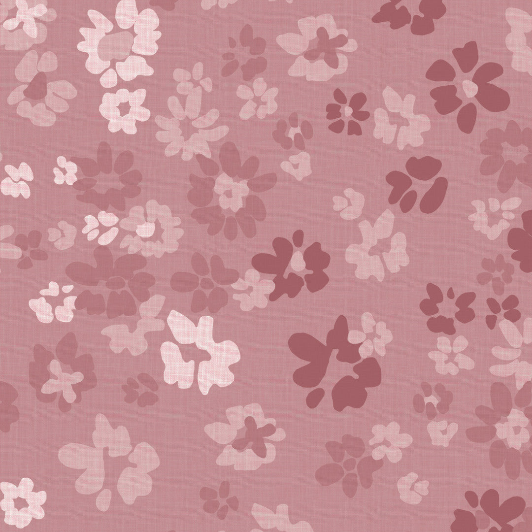 Flory Ruby - Elegant vaxduk med romantiskt blommotiv närbild