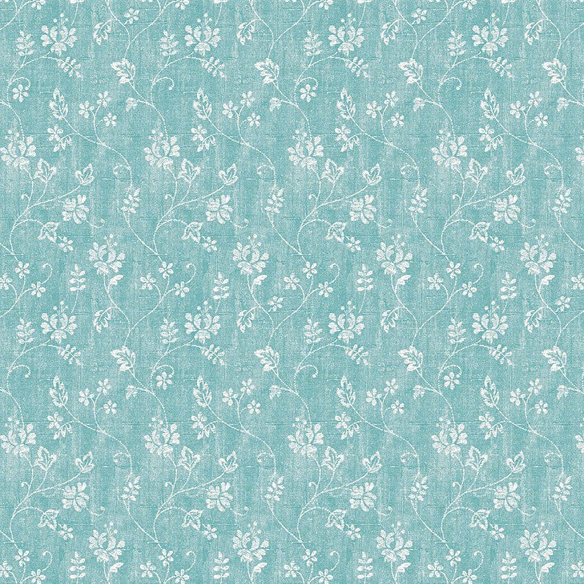 Flower Vine Aqua - Lätt präglad vaxduk