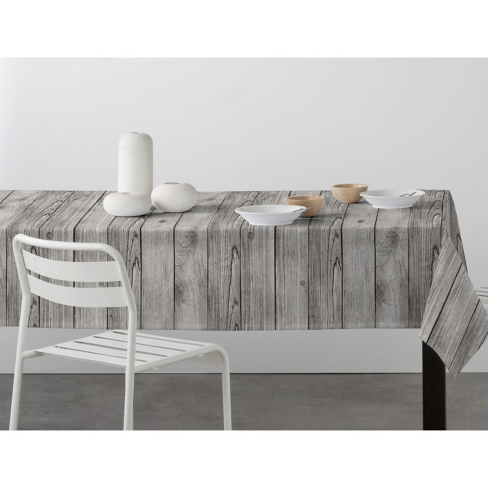 Fusta Trälook - Textilvaxduk med ett vackert motiv av träplankor i grått