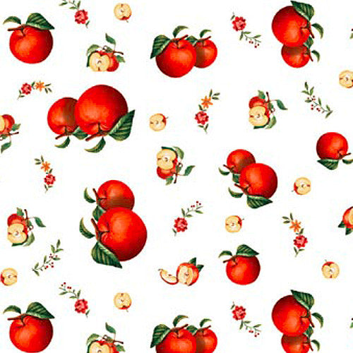 Äpplen, duk i klar plast