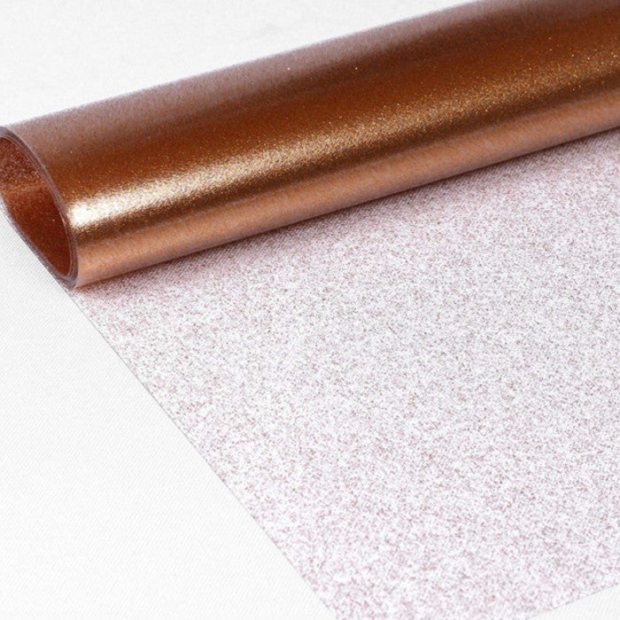 Festlig plastduk med guldglitter, genomskinlig duk 0,22 mm tjock, 140 cm bred