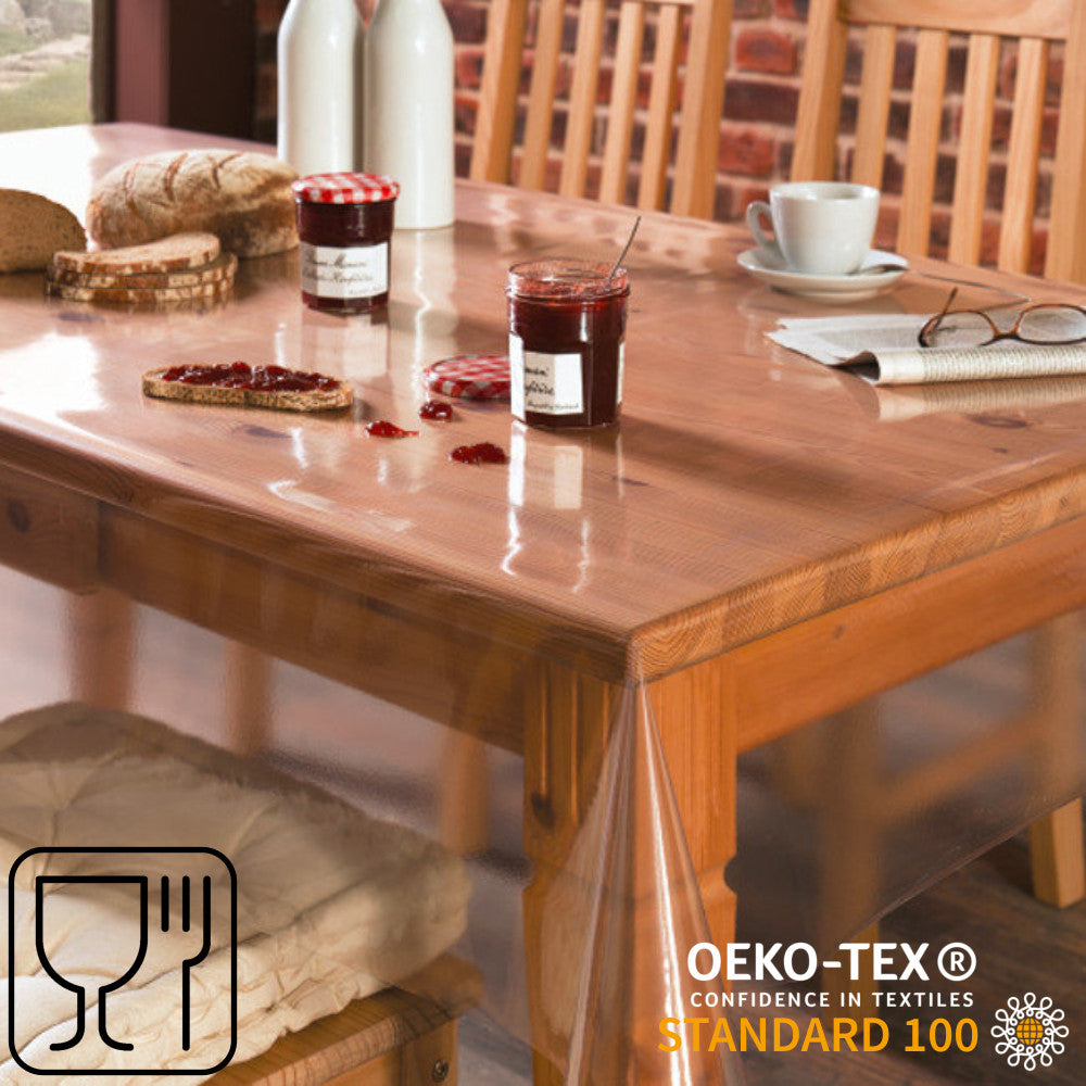 Genomskinlig vaxduk klar plast - 0,3 mm/140 cm