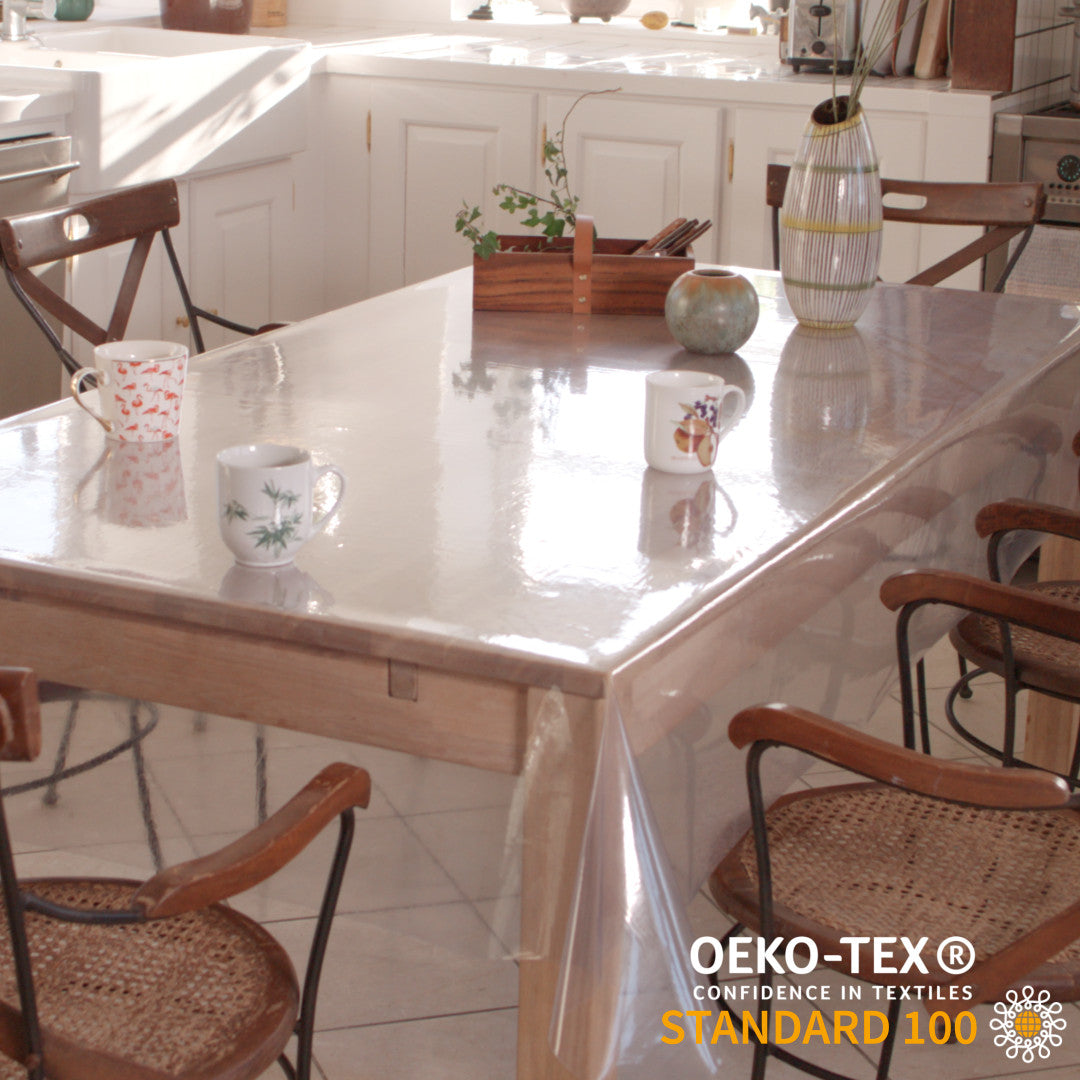 Genomskinlig duk i klar plast - 0,2 mm tjock/160 cm bred