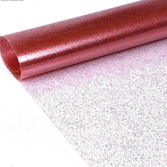Klar plast med rött glitter Genomskinlig vaxduk