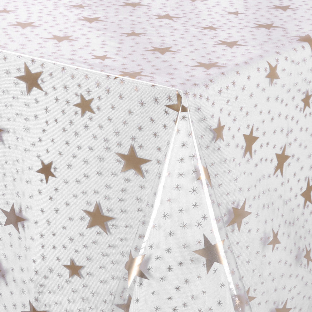 Genomskinlig vaxduk med guldstjärnor