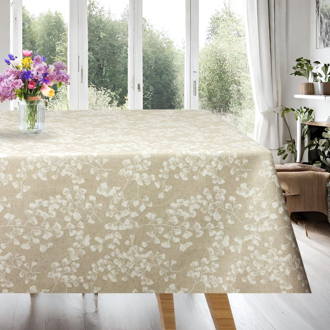 Gingko Biloba - Textilvaxduk med tempelträdets vita blad