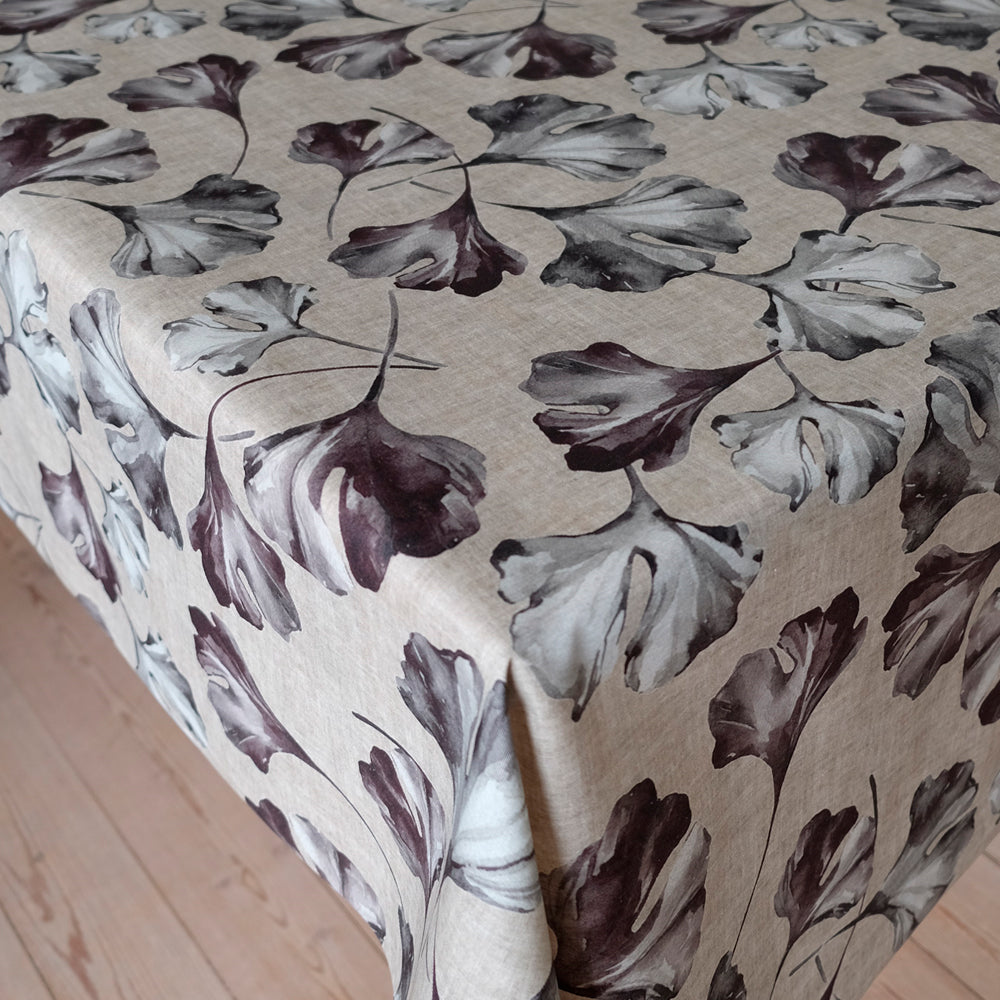 Ginkgoblad Lila - Textilvaxduk med vackra blad