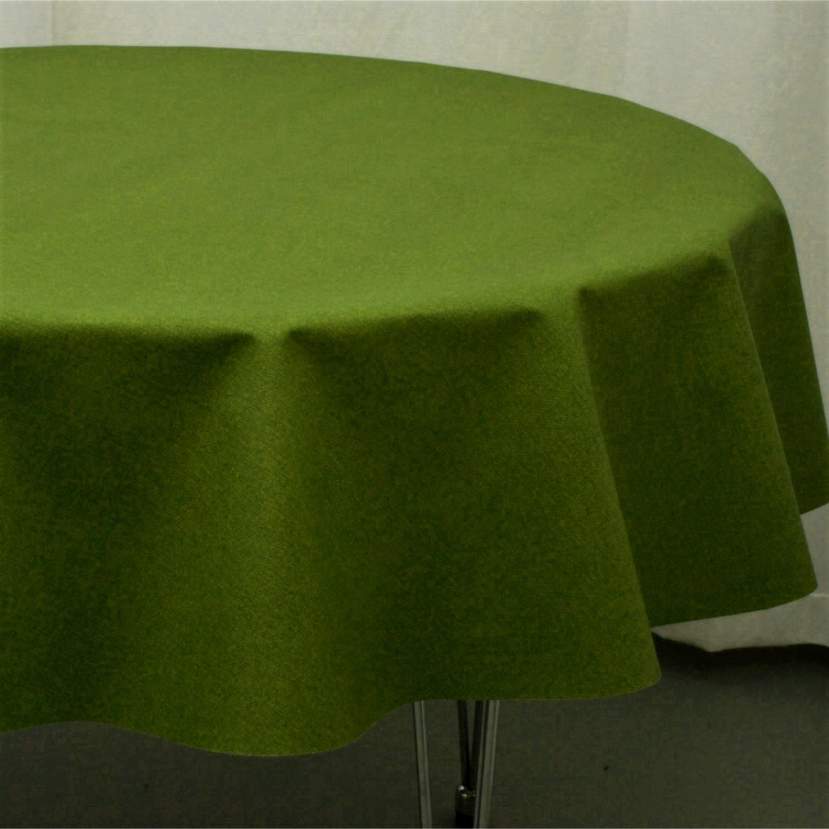 Enfärgad rund textilvaxduk grön - Dali 180 cm bred