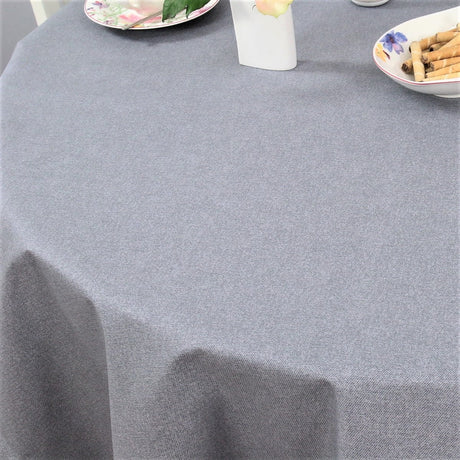 Rund textilvaxduk grå - Dali 160 cm bred