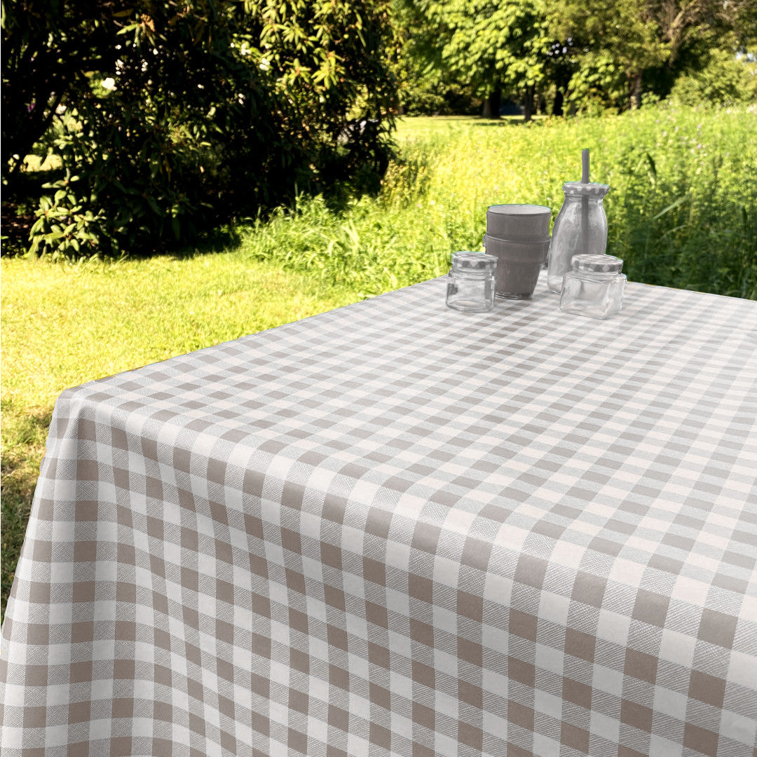 Vaxduk med klassiska rutor 1,5 x 1,5 cm - 140 cm bred - Grå