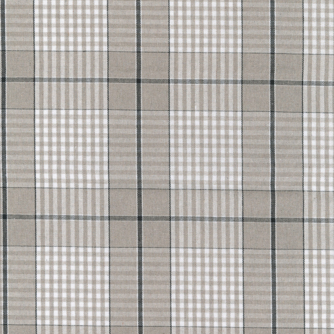 Grå Nordisk Olmer Tern - Textilvaxduk i rutsikt linnelook närbild