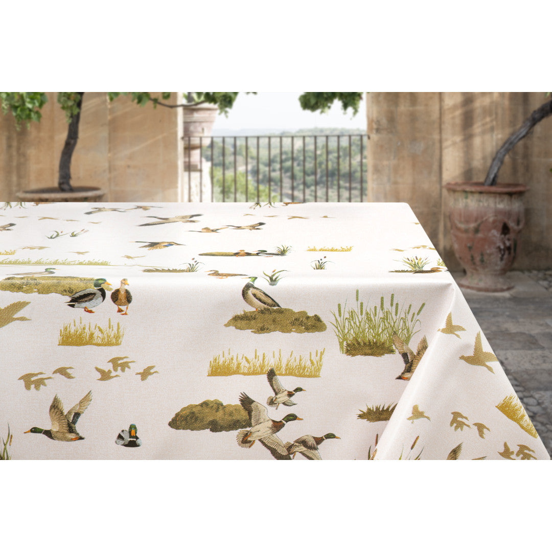 Gräsänder i kärret - Vaxduk med naturmotiv i jaktstil, miljöbild