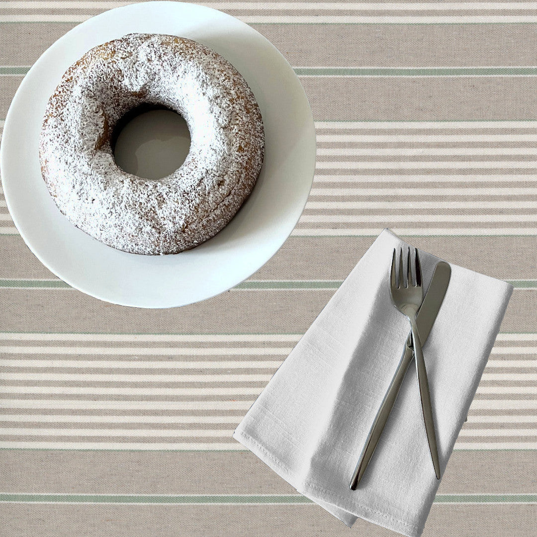 Grön Nordisk Olmer Rand - Textilduk i rustik linnelook