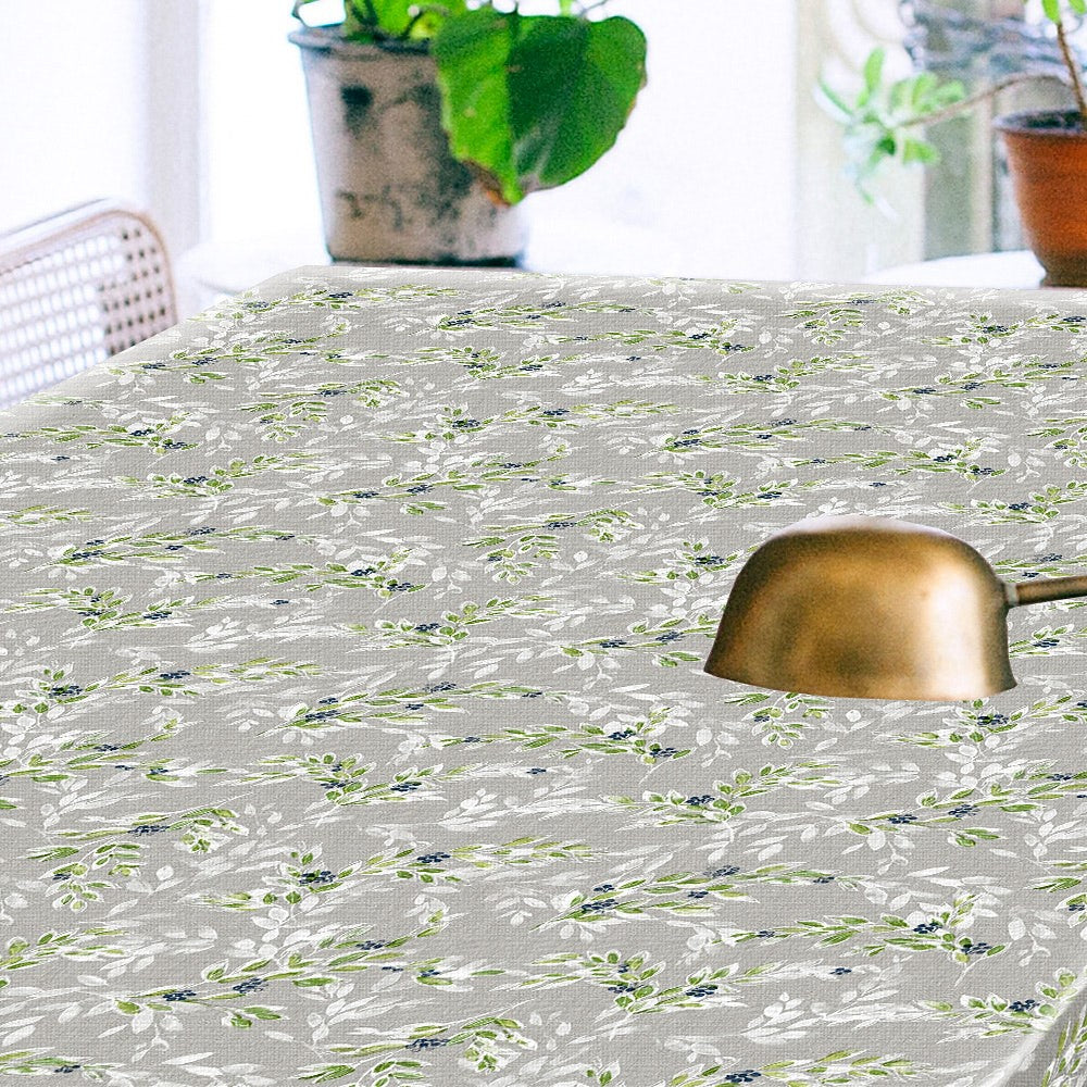 Grön Vidalia - Vaxduk med vackert blommönster närbild