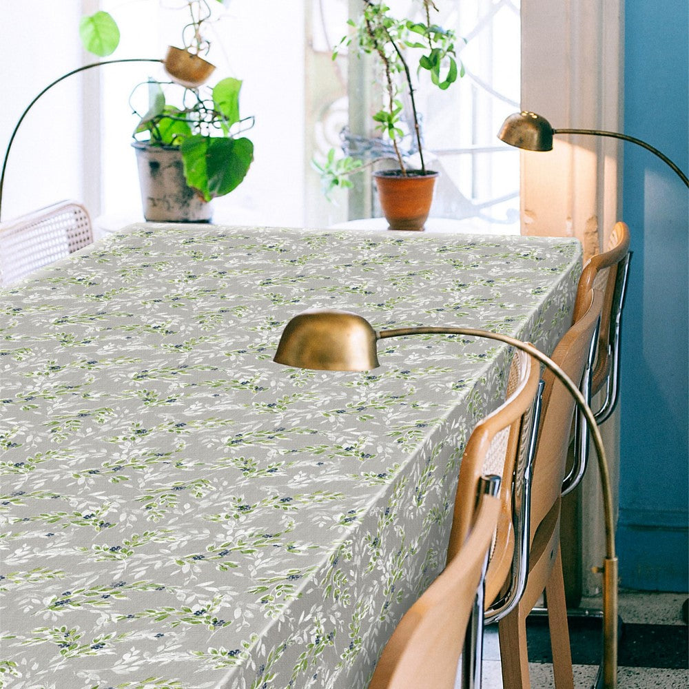 Miljöbild med Grön Vidalia - Vaxduk med vackert blommönster