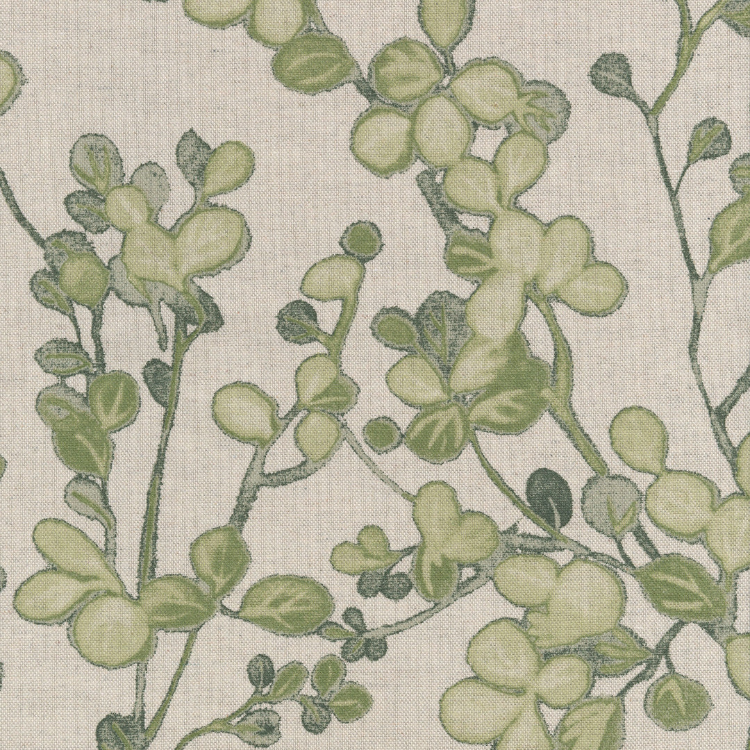 Grön Vildvin - textilduk med linnelook