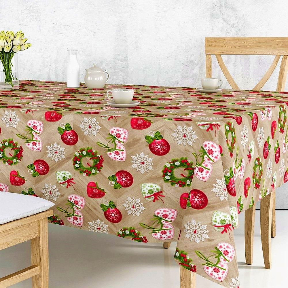 Guirnalda God Jul - Jultextilvaxduk med härlig julstämning på bordet