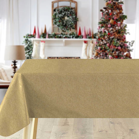 Guldskimmer - enfärgad julbordsduk i metallic-look miljöbild