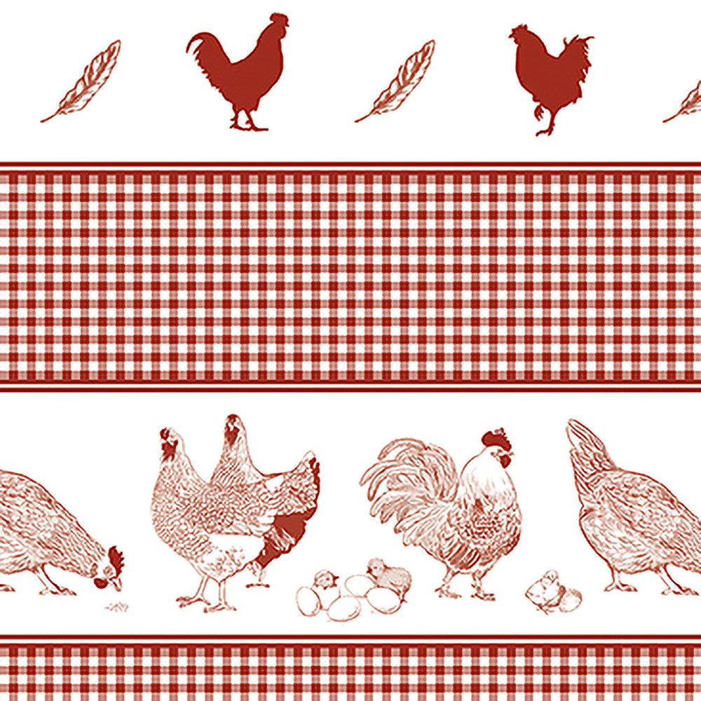 Hönsafötter - Vaxduk med höns och kycklingar och Caroline-rutor