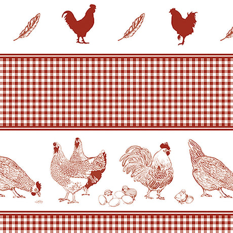Hönsafötter - Vaxduk med höns och kycklingar och  Caroline-rutor