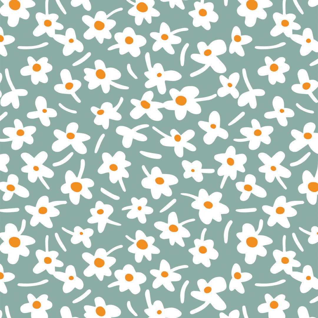 Happy Days Mintwood - 160 cm bred vaxduk med blommor miljöbild