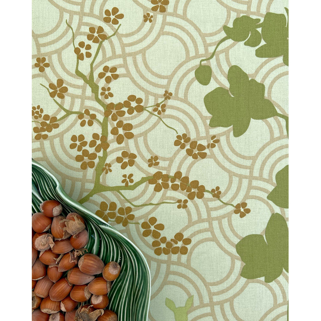 Happy Horses grön - Notes by Susanne Schjerning - textilvaxduk med glidskydd