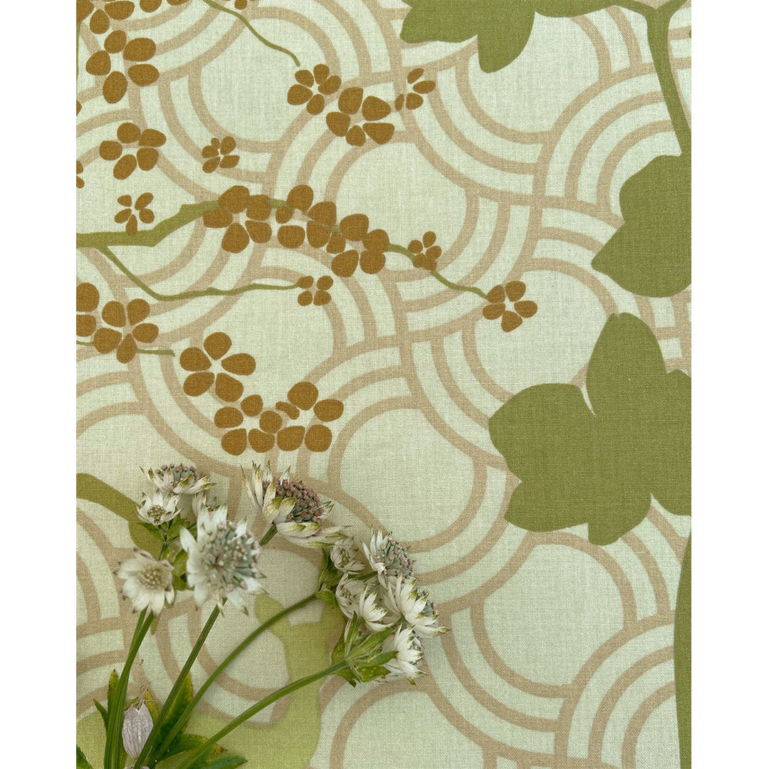 Happy Horses grön - Notes by Susanne Schjerning - textilvaxduk med glidskydd