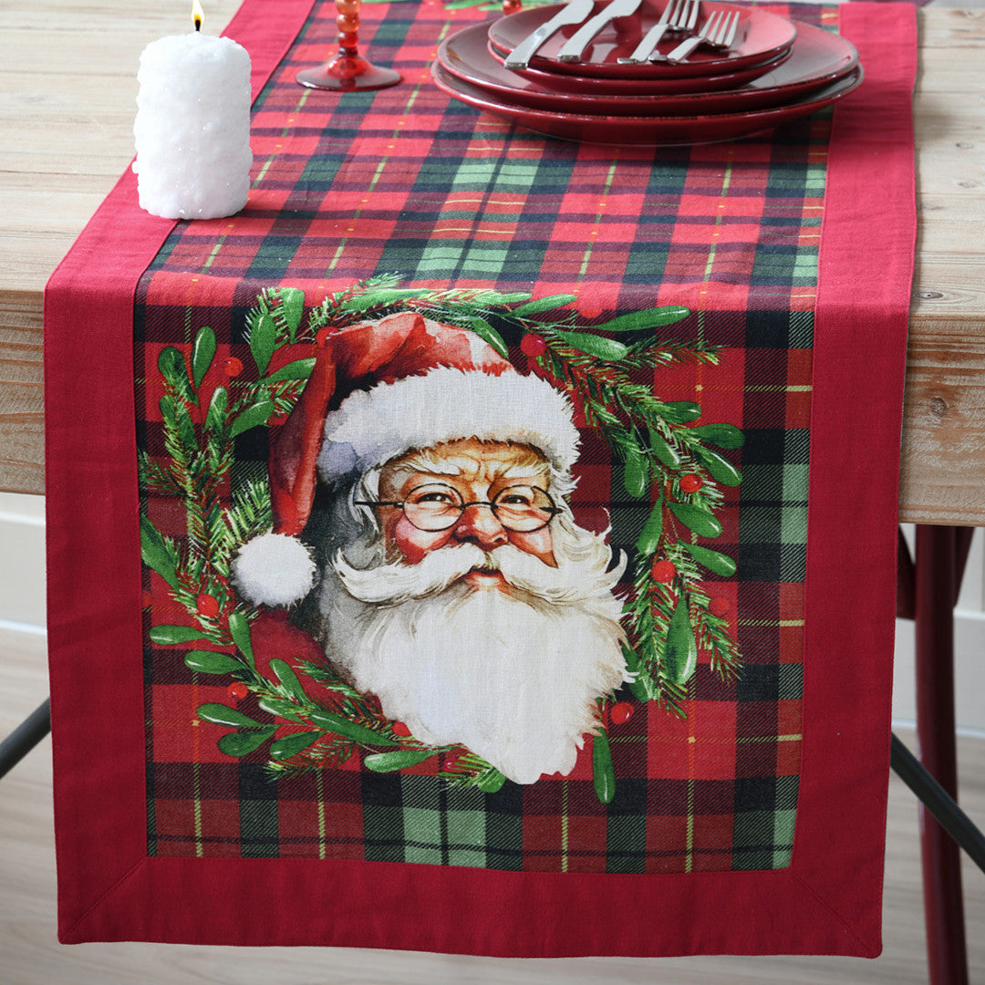 Harold Bordeaux julbordslöpare med jultomte 45 x 150 cm