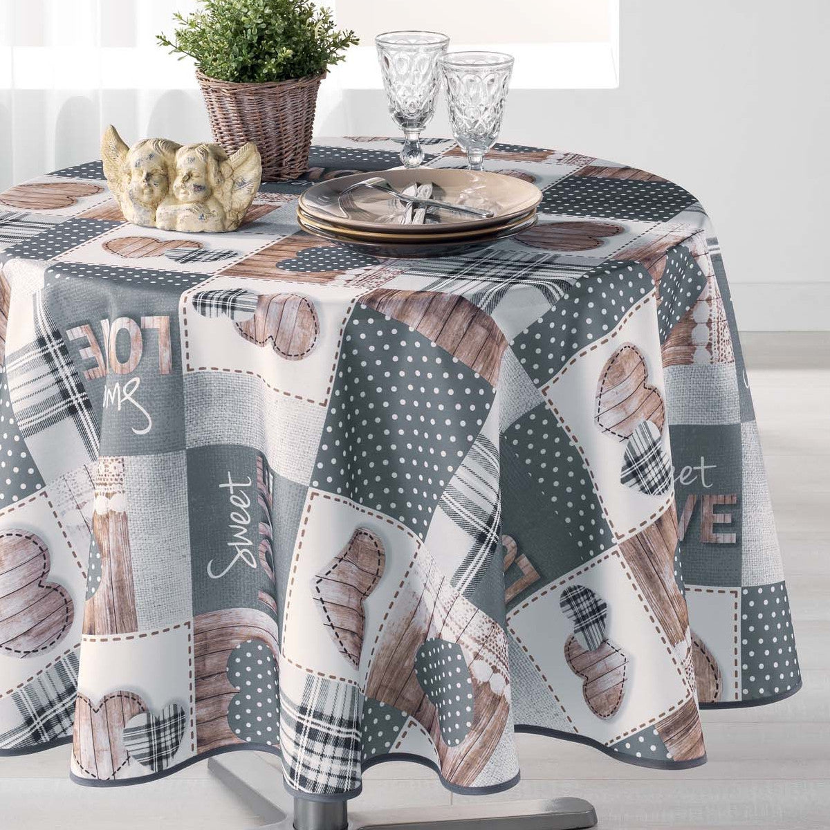 Hearty Ø 180 cm, rund duk med fläckskydd