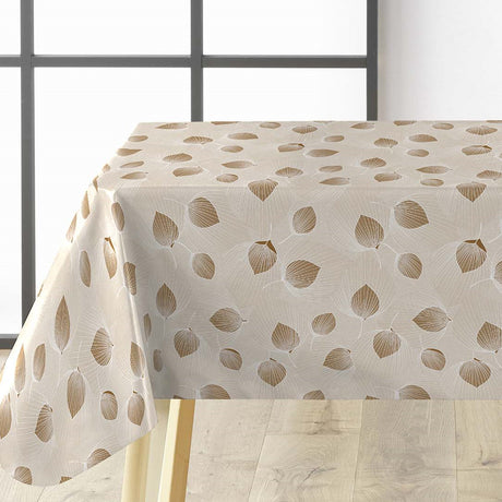 Helga Creme vaxduk på bordet med fina blad och creme