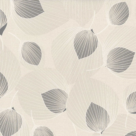 Närbild av Helga Grå - Vaxduk med ett spännande bladmönster