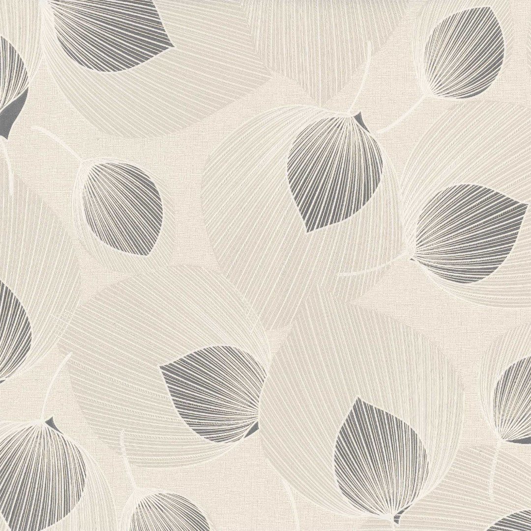 Närbild av Helga Grå - Vaxduk med ett spännande bladmönster