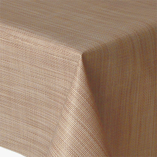 Hessian-look enfärgad retro vaxduk i 70-talsstil, 140 cm bred - Beige