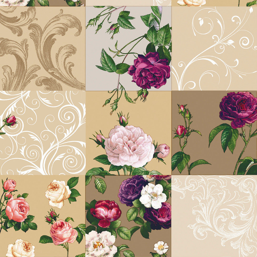 Historiska Rosor Natur - vaxduk med fina rosor