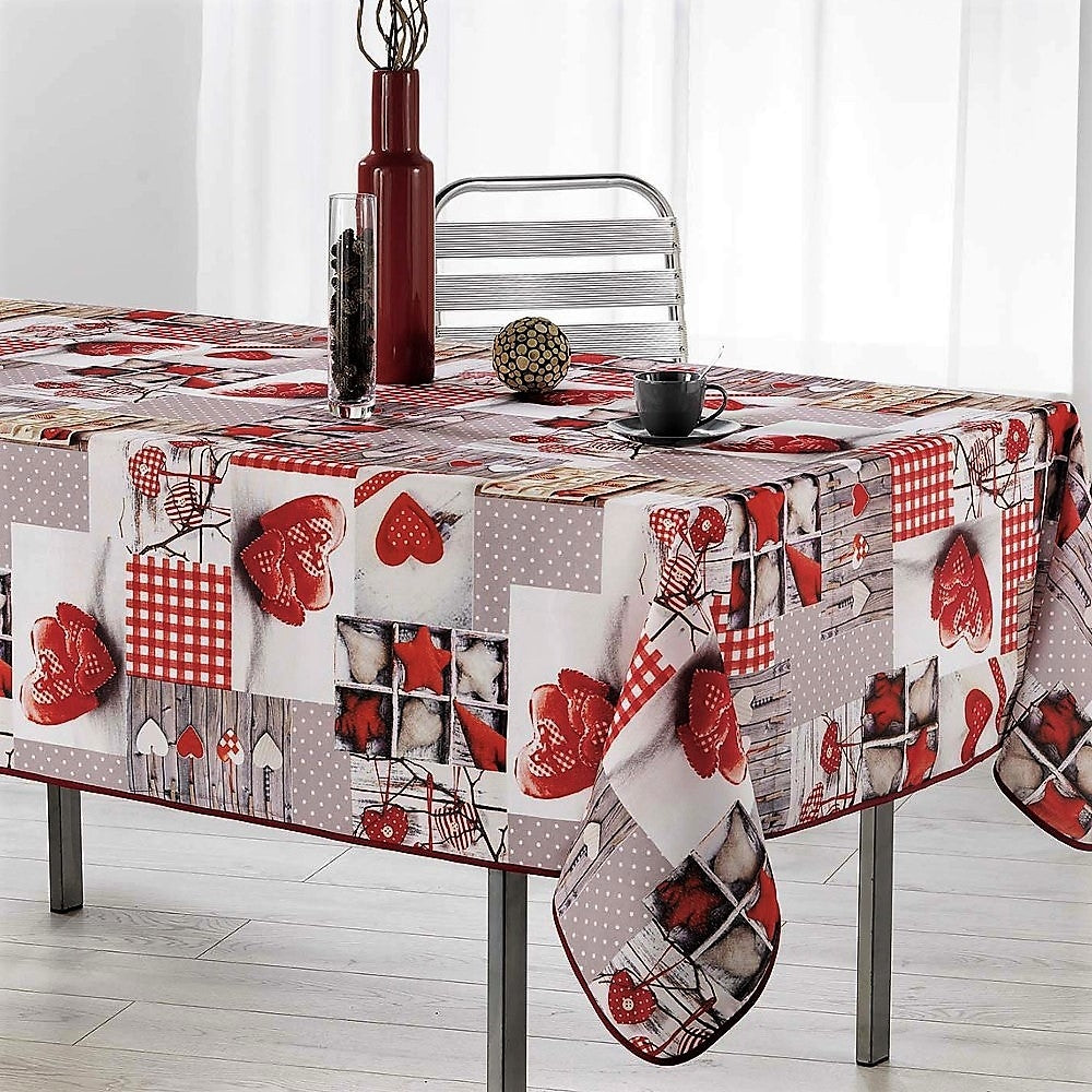Atout Coeur Hjärterr trumf - Julduk med fläckskydd, 150 x 240 cm, miljöbild