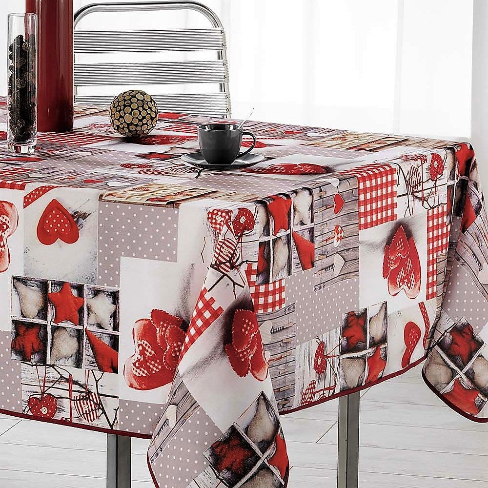 Atout Coeur Hjärterr trumf - Julduk med fläckskydd, 150 x 240 cm, dukning
