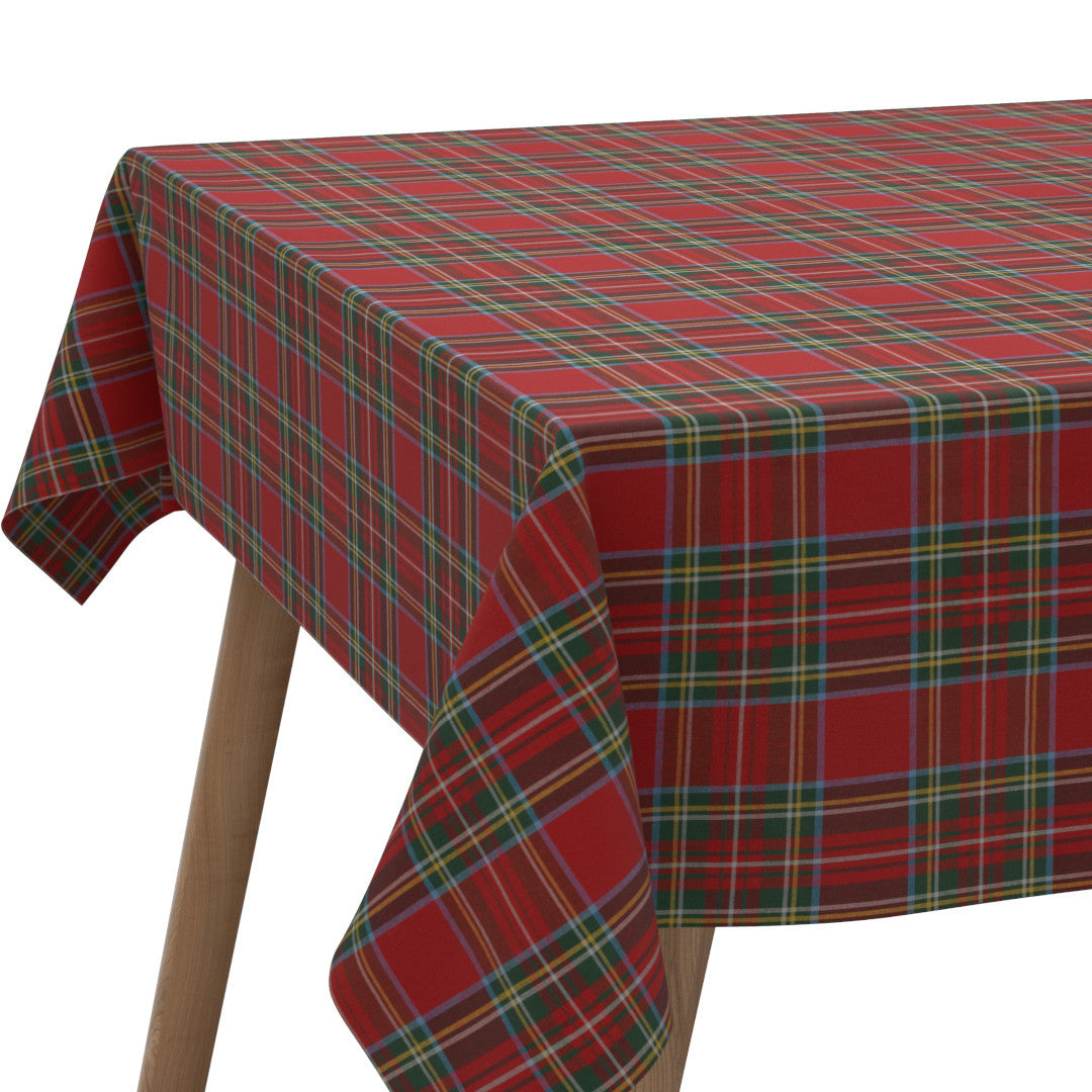 Julbordsduk Tartan Röd - Klassisk textilduk med skotska rötter på bordet