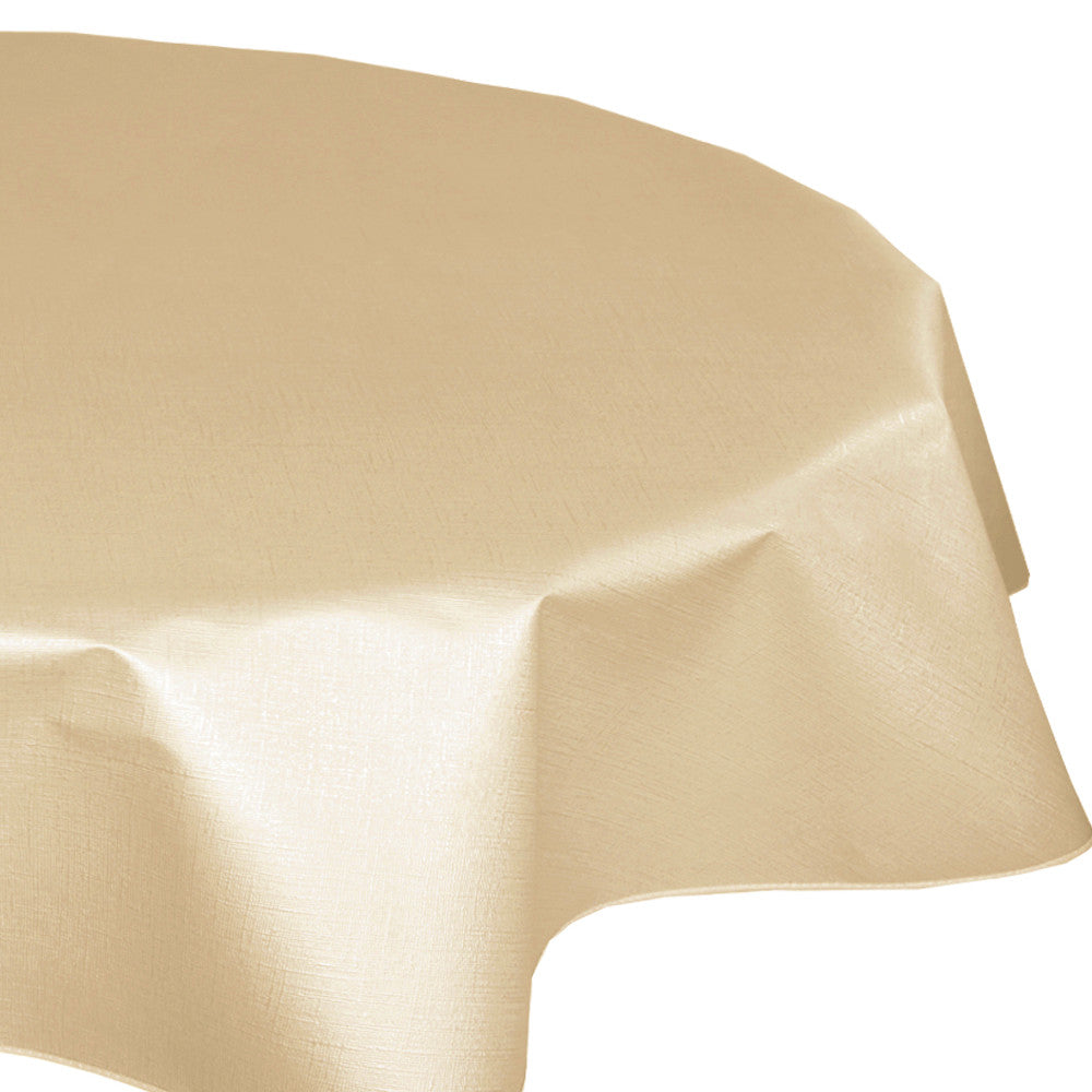 Linnestruktur Sand - Rund vaxduk Ø 160 med kantband