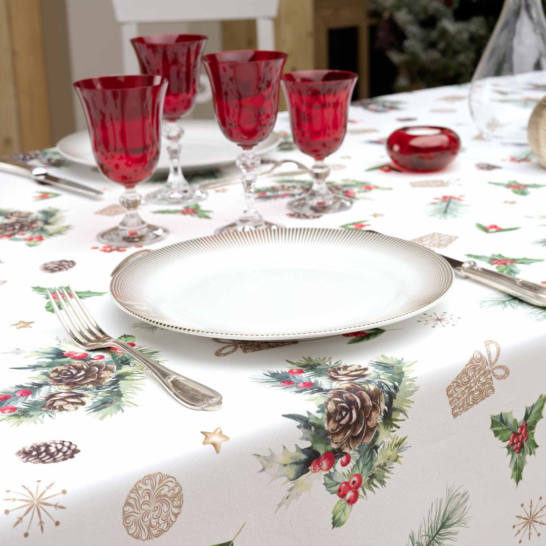 Hollystar 150 x 240 cm, julduk dukning, ornament, stjätnor