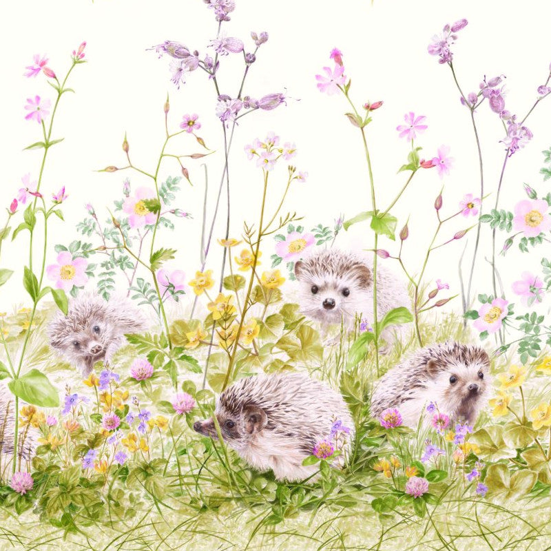 Il giardino di Henriette – Textilvaxduk med gulliga igelkottar