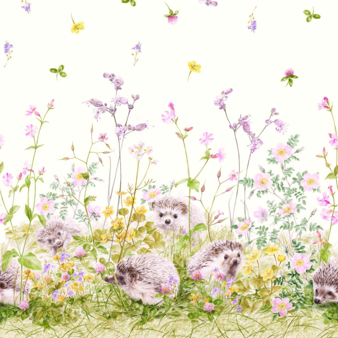 Il giardino di Henriette – Textilvaxduk med gulliga igelkottar