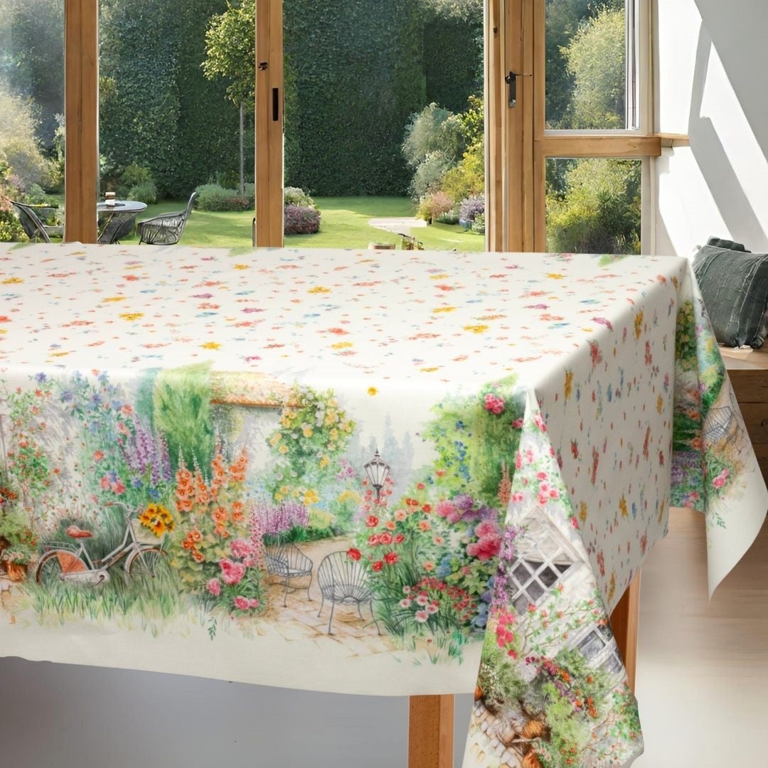 Il Giardino Magico – Textilvaxduk med massor av blommor