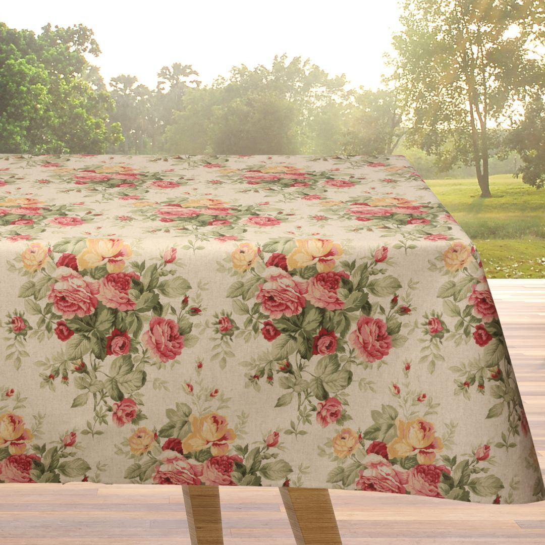 Il Splendore della Peonia – Textilvaxduk i linnelook med pioner