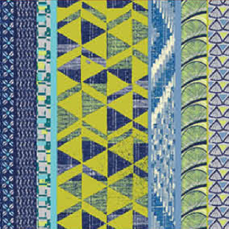 Textilvaxduk - Iroko blå 155 cm bred