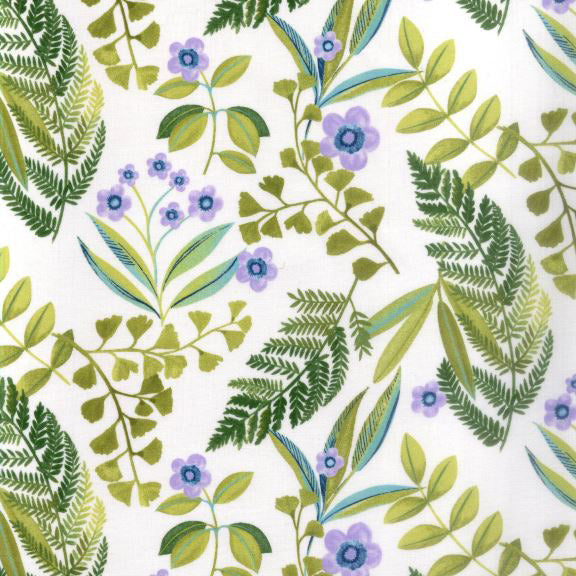 Isabo Grön - Textilvaxduk med blommor och blad