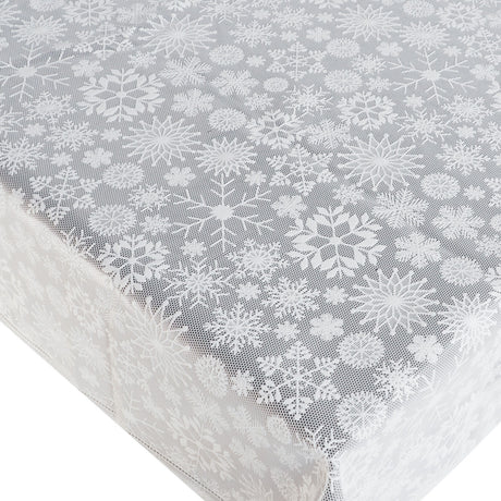 Spets vaxduk - Julvaxduk i spets med vackra iskristaller på bordetmukke iskrystaller