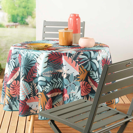 Jacala Blue - Ø 180 cm, rund duk med fläckskydd